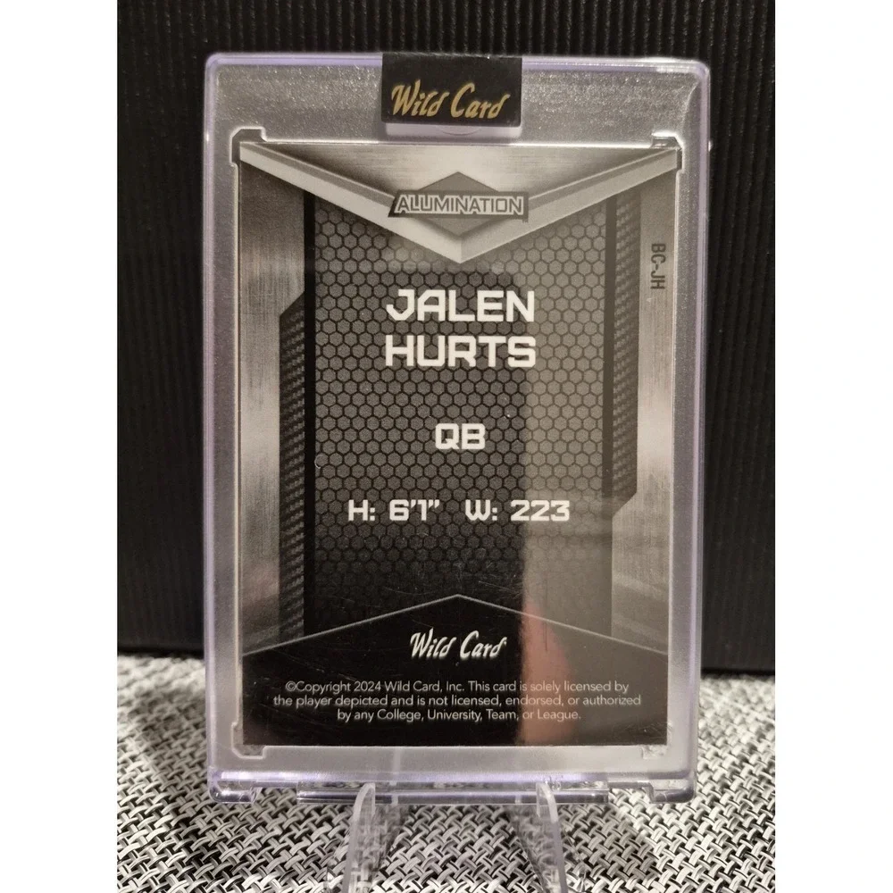 2024 Wild Card Alumination Jalen Hurts #BC-JH Rainbow /12 Eagles Super Bowl MVP
